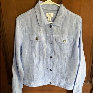 Jones New York Light Blue Linen Jacket